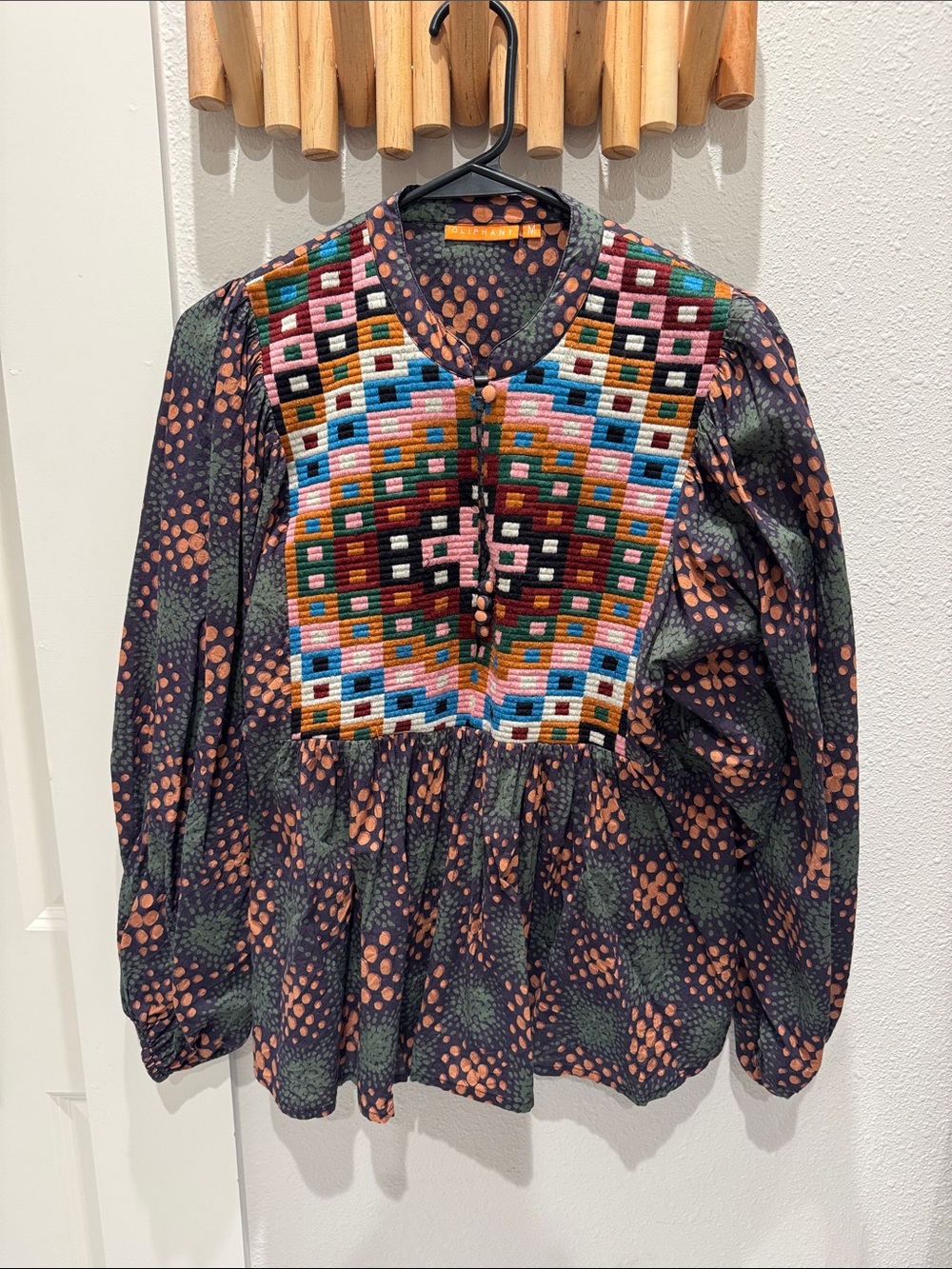 Oliphant Black Multicolor Embroidered Tunic